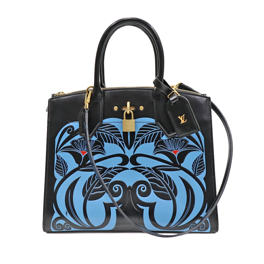 Louis Vuitton City Steamer Anarchism Crossbody Bag Leather Blue Black